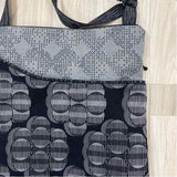 Maruca Black-Gray Fabric Pattern Shoulder Handbag