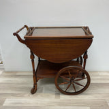 Drop Leaf Brown Wood Cart