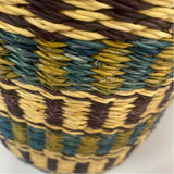 Alaffia Baskets Green-Purple Savannah Grass Basket