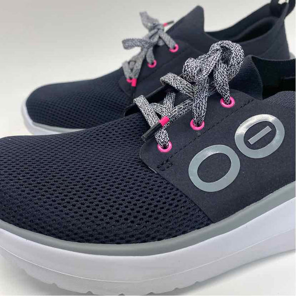 Oofos Size 8.5 Women's Black Solid Lace Up Sneakers