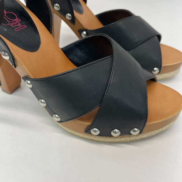 Kensie Girl Size 8 Women's Black Studs Strappy Heels