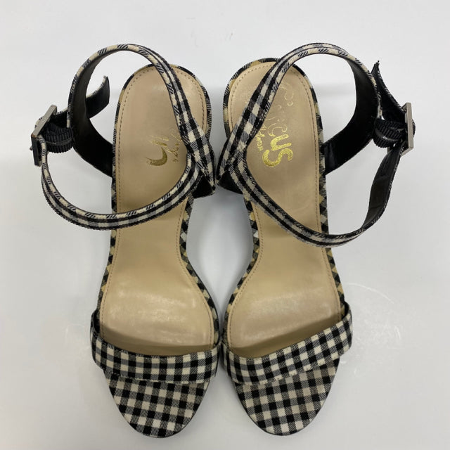 Circus By Sam Edelman Size 7.5 Women's Black-White Plaid High Heel Sandals