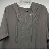 Carbon 2 Cobalt Size Xl Women's Gray Solid Shift Short Sleeve Hoodie Dress