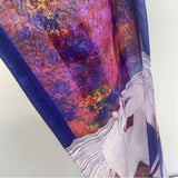 Laurel Burch Blue-Multicolored Silk Scarf