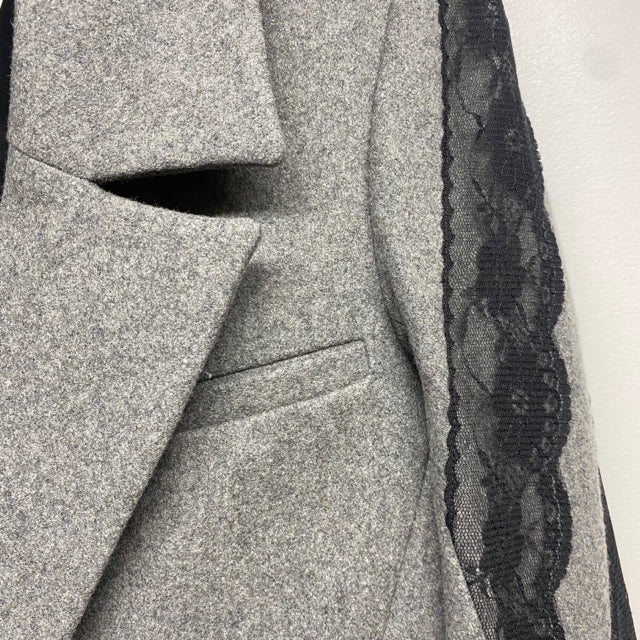 The Cue Women's Size S Gray Tweed Button Down Coat