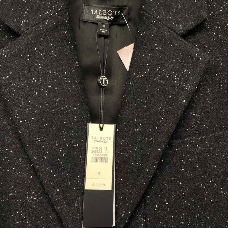 Talbots Women's Size 4-S Black Tweed Blazer Jacket