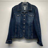 A.M.I. Women's Size Xl Blue Washed Button Up Jacket