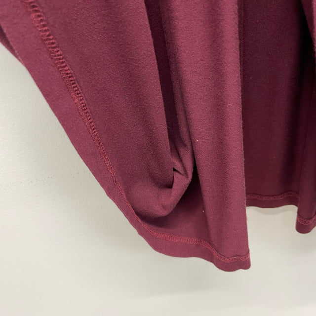 Saint + Sofia Size 12-L Women's Burgundy Solid Maxi-Long Sleeve Dress