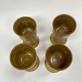 Indus Brown Stoneware Pottery Goblets - Set of 4