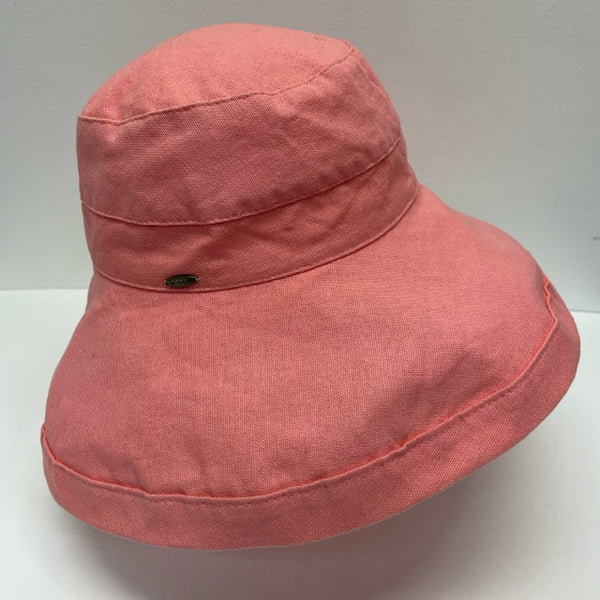 Scala Pink Cotton Solid Big Brim Hat