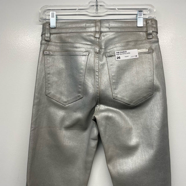 Joe's Size 26-0 Women's Silver Shimmer High Rise Skinny Ankle Jeans