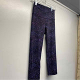 Lululemon Size 4 Women's Black-Purple Pattern Capri Leggings Activewear Pants
