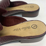 Bella Vita Size 8 Women's Burgundy Animal Print Mules Shoes