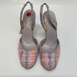 Bebe Size 6.5 Women's Purple-Multicolor Textured High Heel - Slingback Heels