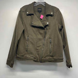 Liverpool Women's Size L Green Solid Moto Jacket