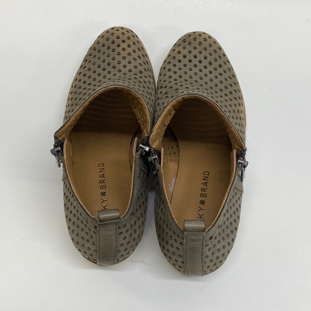Lucky Brand Size 7 Women's Taupe Cut Out Heel Booties