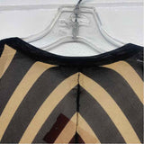Chico's Size 2-L Women's Black-Beige Stripe Duster Long Sleeve Top