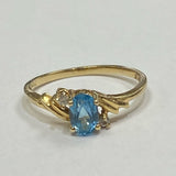 Yellow-Blue Blue Topaz 14K Gold 6.5 Ring