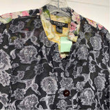 Citron Santa Monica Size S Women's Black-Multi Patchwork Button Up Blouse