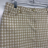 J.McLaughlin Size M-10 Women's Tan-White Houndstooth Skirt