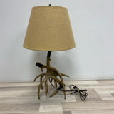 Table Top Brown Lamp w Antler Base