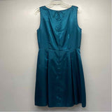 Alex Marie Size 12-L Women's Teal Solid Fit And Flare Dress
