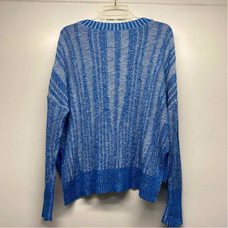 Pilcro - Anthropologie Size M Women's Blue-White Tweed High Low Sweater