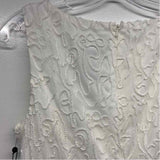 Adrianna Papell Size 6-S Women's White Solid Fit And Flare Dress