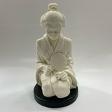 Made in Italy Vintage Cream Alabaster Geisha Sculpture by Arnoldo Giannelli