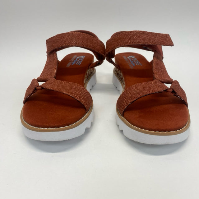 Bobs From Skechers Size 8 Women's Rust Solid Platform Sandals