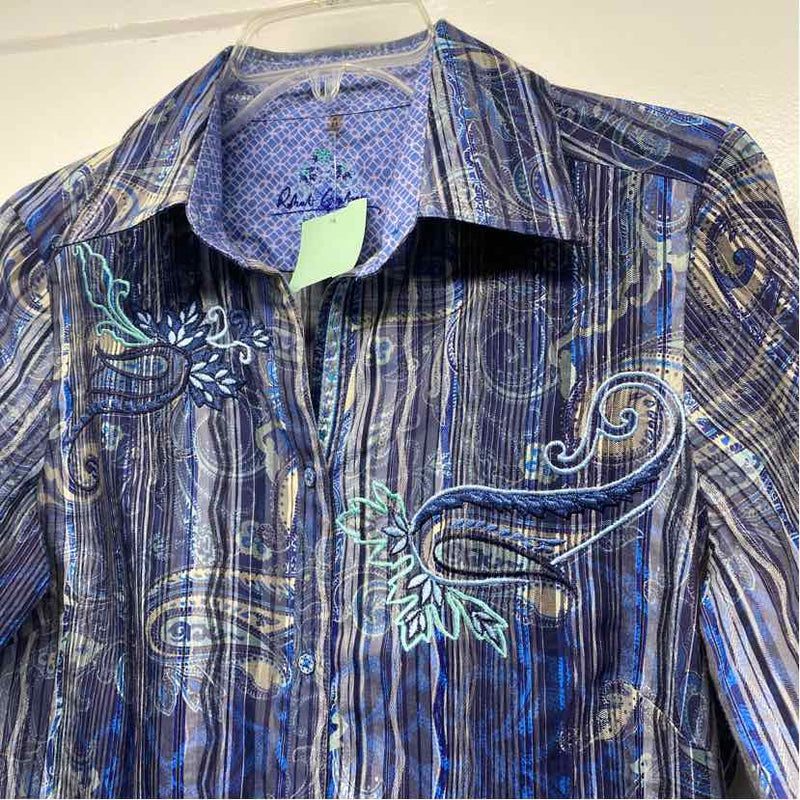 Robert Graham Size S Women's Blue Pattern Button Up Blouse
