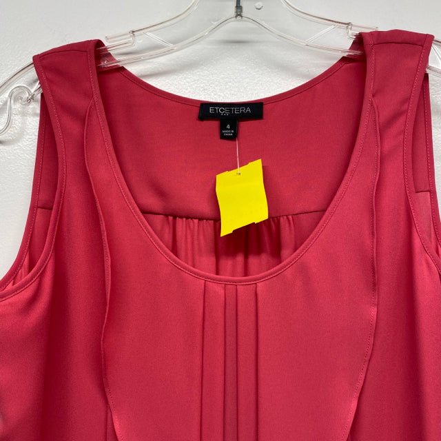 Etcetera Women's Size 4-S Magenta Solid Sleeveless Top
