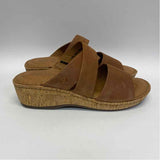 Born Size 8 Women's Brown Solid Wedge Sandals