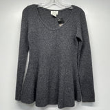 Neiman Marcus Size M Women's Gray Ribbed Sweater