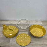 Temptations Yellow-White Ceramic Bakeware