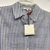 Sundry Size 1-S Women's Blue-White Stripe Button Up Shirt