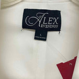 Alex Evenings Women's Size L White Solid Wrap Jacket