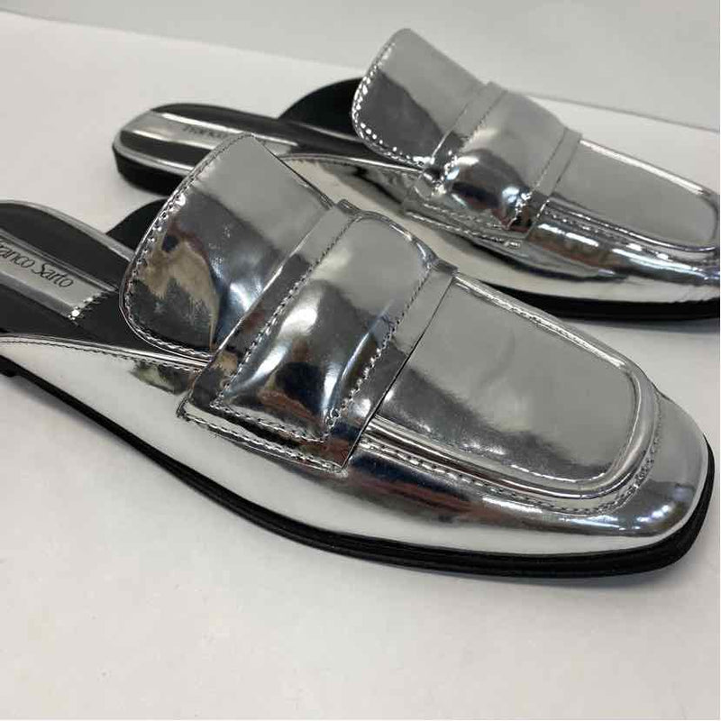 Franco Sarto Size 8.5 Women's Silver Solid Mules Shoes