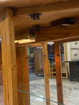 Natural Wood-Glass Curio Cabinet