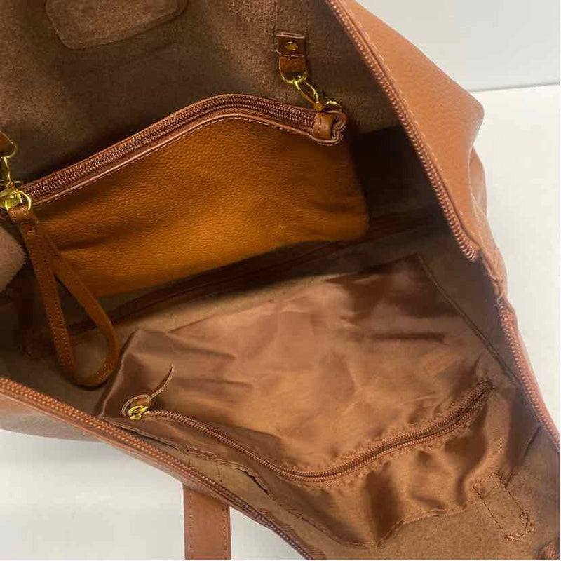 Joy Brown Leather Pebbled Tote Handbag