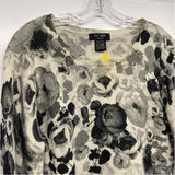 Lord & Taylor Size L Women's Black-Tan Floral Pullover Sweater