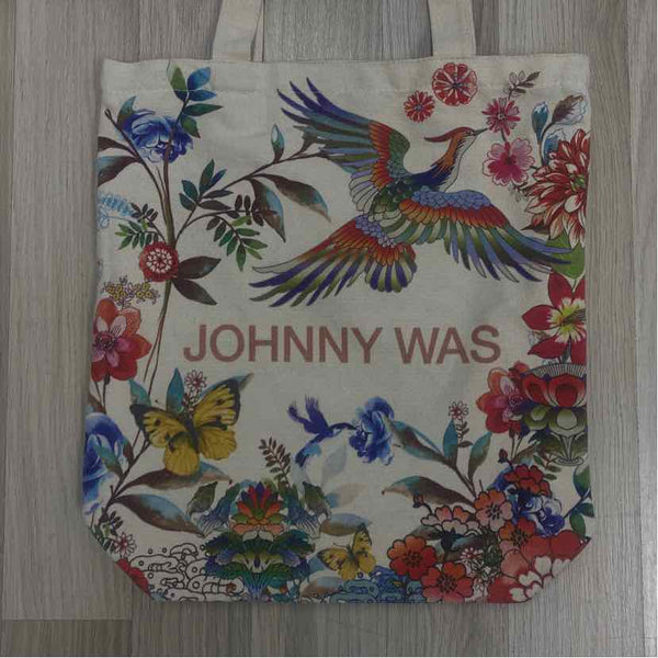 Johnny Was Natural-Multicolor Canvas Botanical Tote Tote