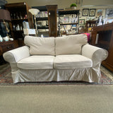 Ikea Beige Fabric Solid Loveseat