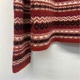 Tweeds Size L Women's Rust-Multicolor Pattern Button Up Sweater
