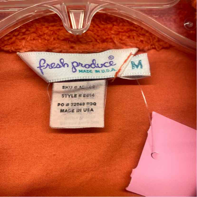 Fresh Produce Women's Size M Orange Solid Button Up Jacket