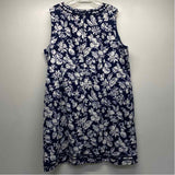 Talbots Size 22-3x Women's Navy-White Pattern Sheath Dress