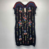 Johnny Was Size M Women's Black-Multi Embroidered Kurta Dress
