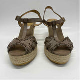 Kanna Size 41-11 Women's Taupe Cut Out Wedge Sandals