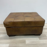 Brown Leather Ottoman