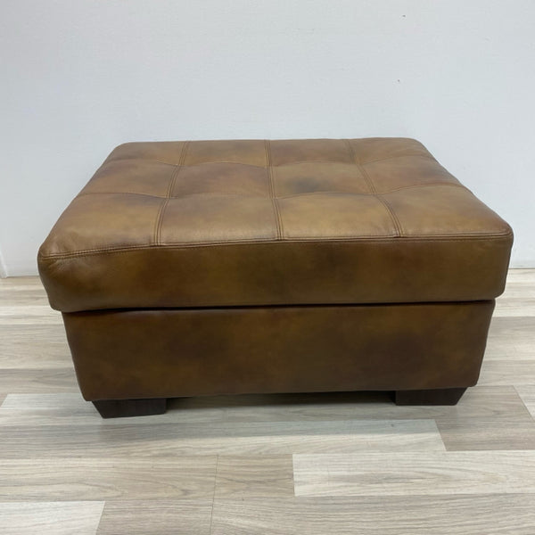 Brown Leather Ottoman